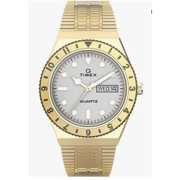 Timex Q Reissue TW2U95800 Women's 35mm Gold Tone S/Steel Day / Date Watch